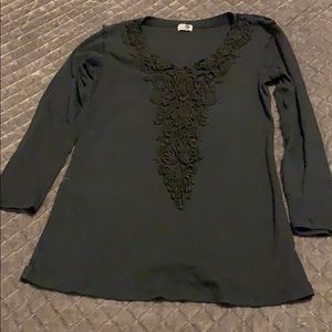 3/12 sale One world ribbed long sleeve stretch top